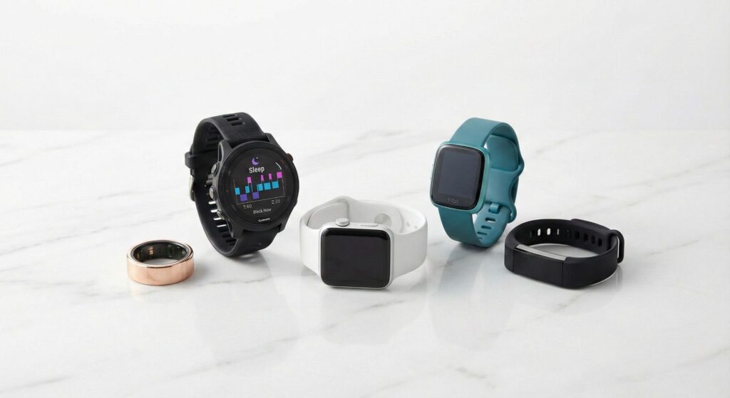 Best sleep trackers 2025 comparison showing top rated sleep tracking devices including rings and watches