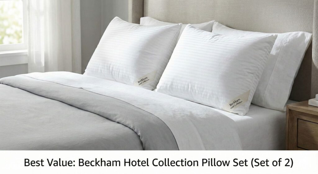 Beckham Hotel Collection set of two plush down alternative pillows with cotton cover