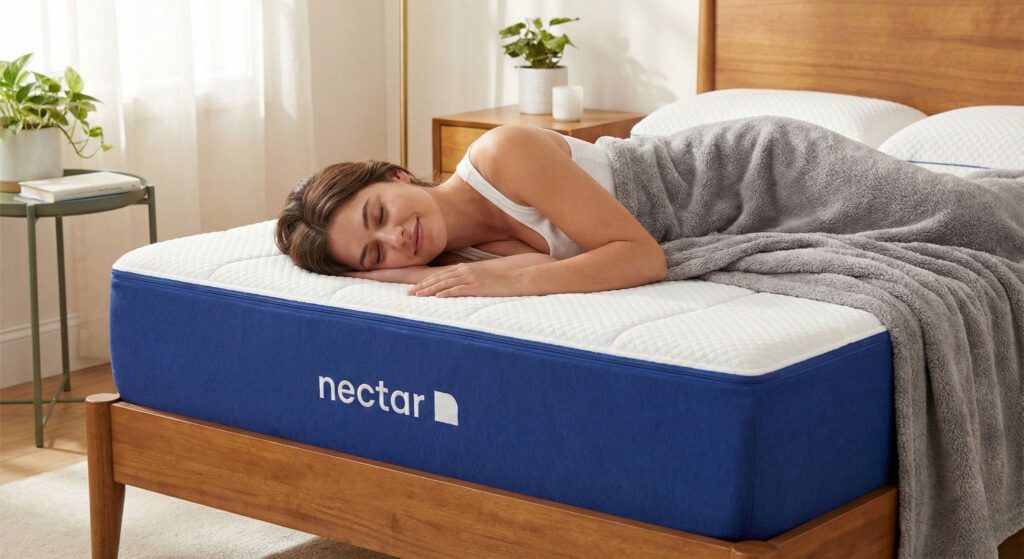 Nectar memory foam mattress with gel-infused comfort layers for pressure relief