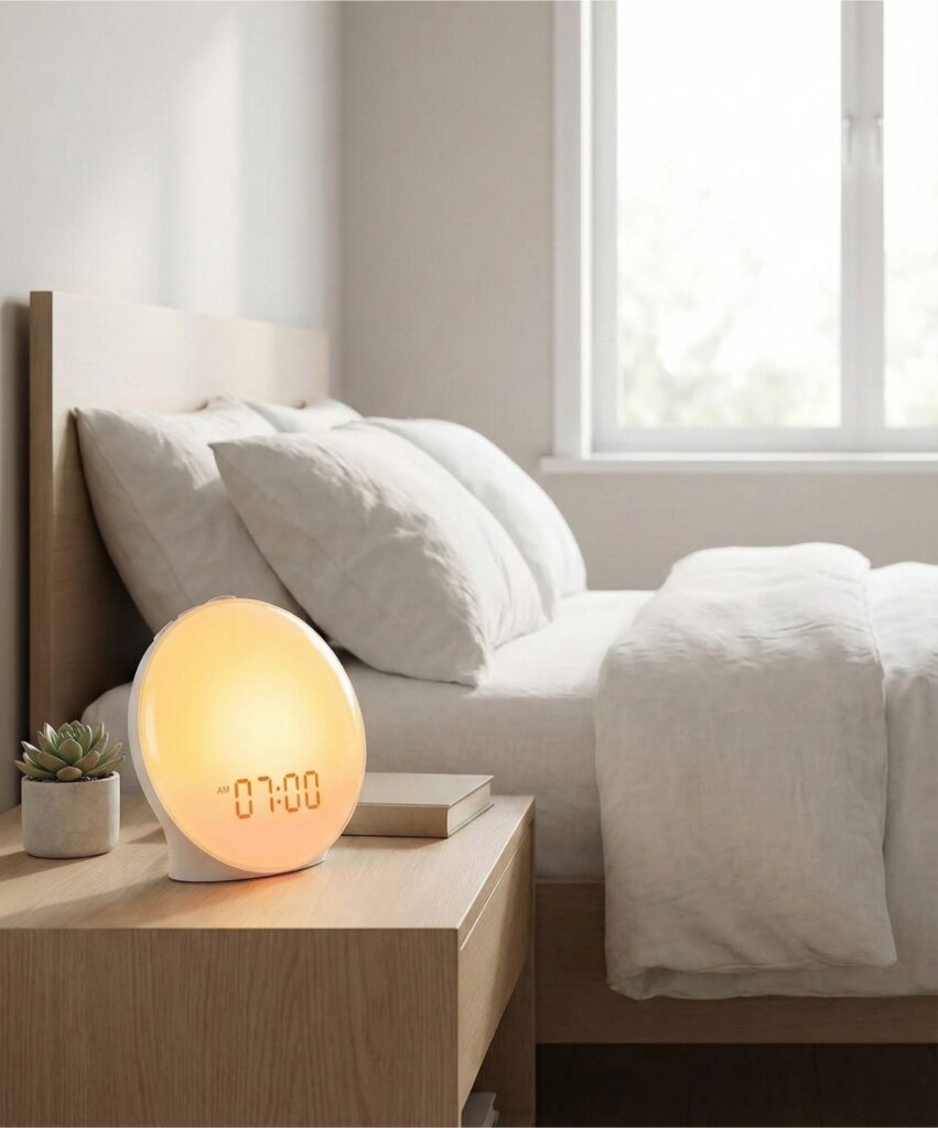JALL wake up light with dual alarms and nature sounds