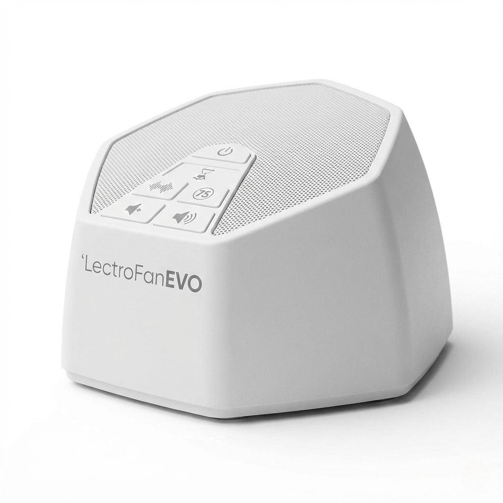 LectroFan EVO compact white noise machine with 22 non-looping sounds and USB power