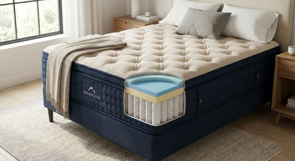 DreamCloud Classic luxury hybrid mattress with quilted Euro-top for side sleepers